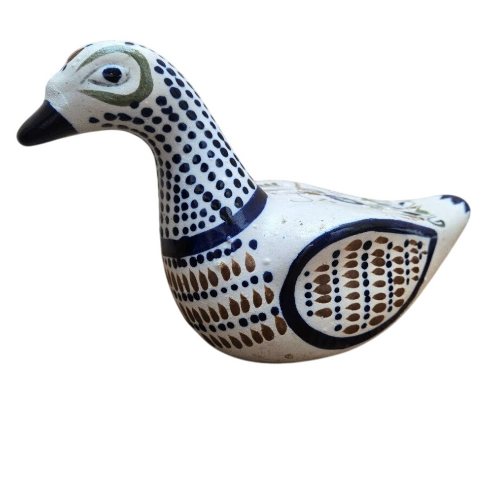 Tonalá Mexico Pottery Duck Figurine‎ Hand Painted Folk Art Decor Signed